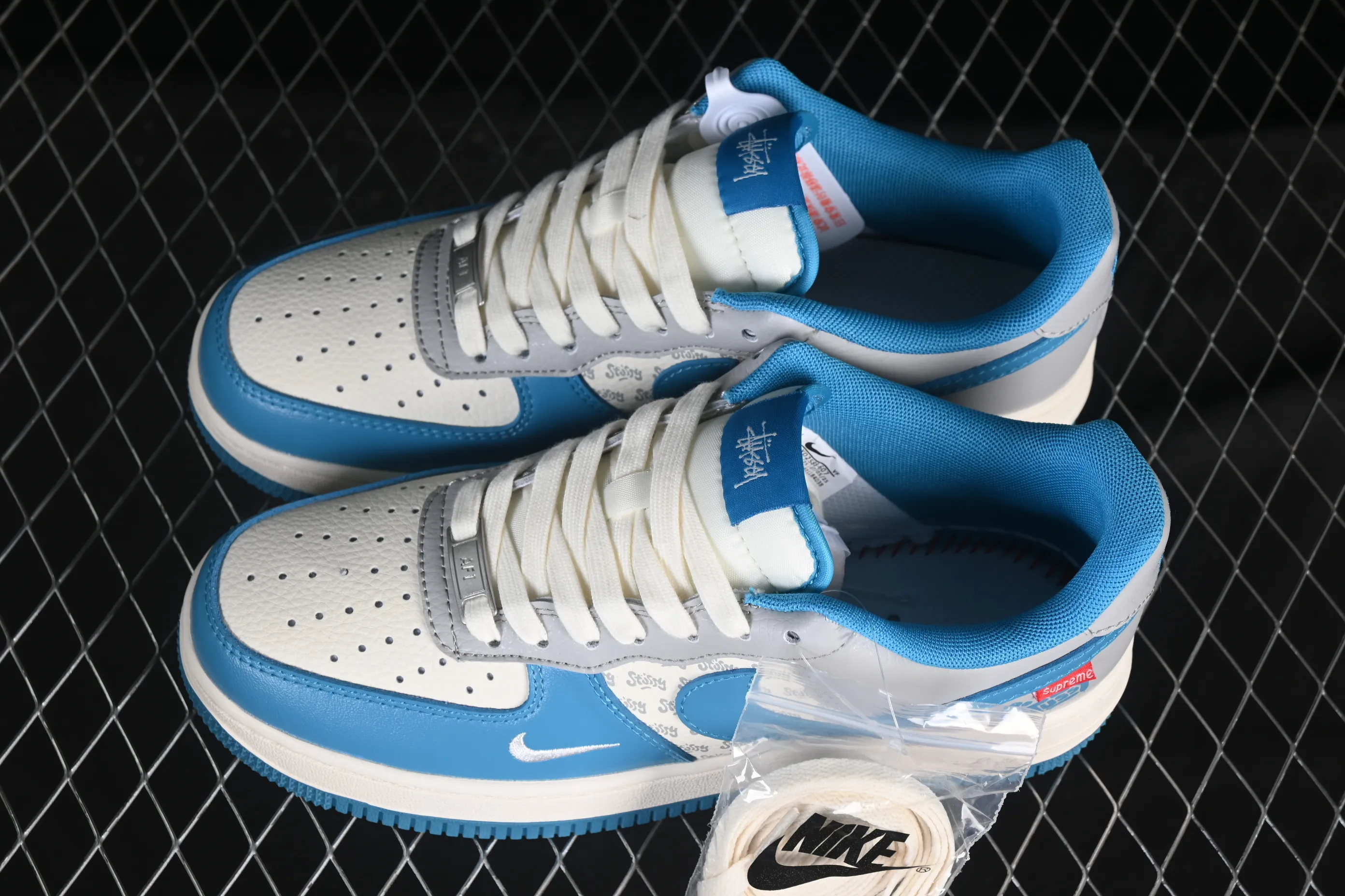 All categories Nk Air Force 1 Air Force series Nk Air Force 1 Low Air Force low-top Nike Air Force 1'07 Low Stusi co-branded milk white blue gray Air Force 1 low-top casual sneakers XD2588-607